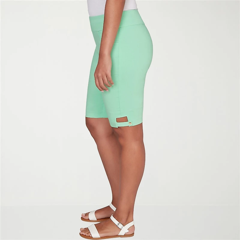 Hearts Of Palm Pull On Womens 11" Mid Rise Bermuda Short