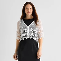 Rabbit Design Womens V Neck Elbow Sleeve Floral Shrug