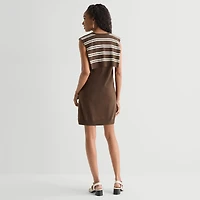 MSK Womens Sleeveless Striped Sweater Dress