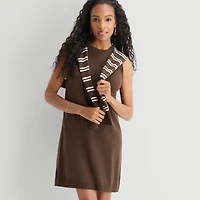 MSK Womens Sleeveless Striped Sweater Dress