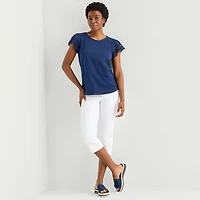St. John's Bay Womens Tall Crew Neck Short Sleeve Blouse