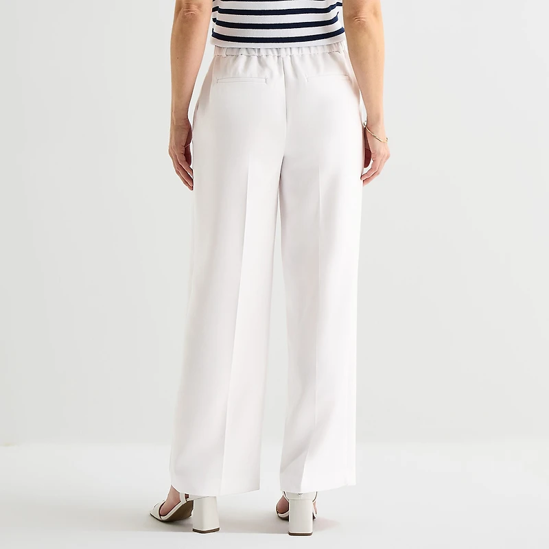 Liz Claiborne Charlotte Womens Wide Leg Mid Rise Trouser