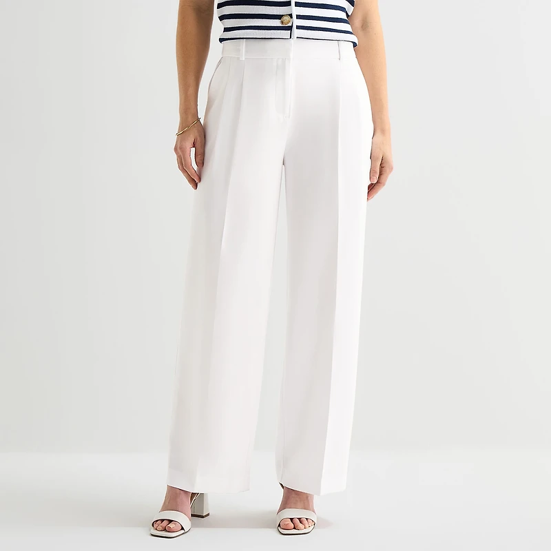 Liz Claiborne Charlotte Womens Wide Leg Mid Rise Trouser