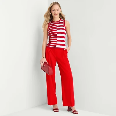 Liz Claiborne Charlotte Womens Wide Leg Mid Rise Trouser