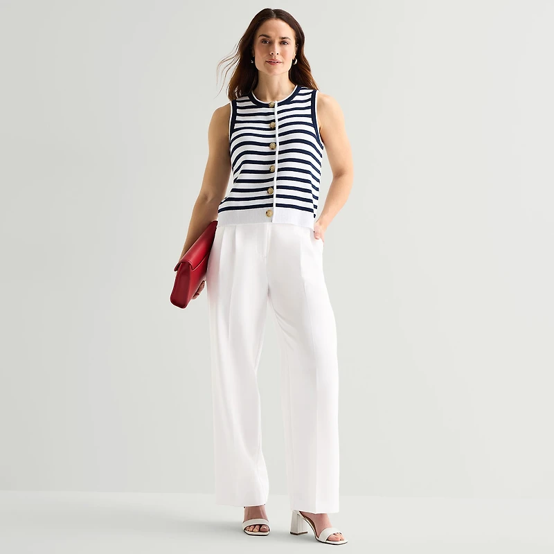 Liz Claiborne Charlotte Womens Wide Leg Mid Rise Trouser