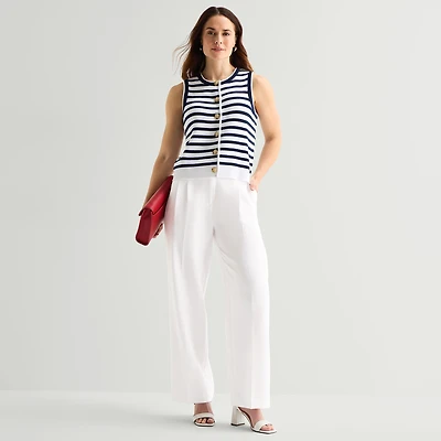 Liz Claiborne Charlotte Womens Wide Leg Mid Rise Trouser