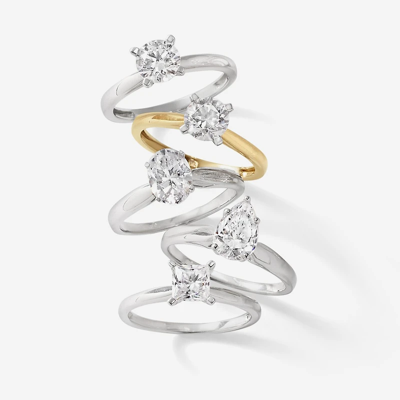1 CT. Lab-Grown (G / SI2) Diamond Pear Solitaire Engagement Ring 10K or 14K Gold
