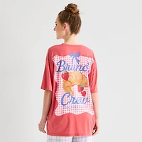 Arizona Body Womens Crew Neck Short Sleeve Juniors Pajama Top