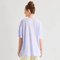 Arizona Body Womens Crew Neck Short Sleeve Juniors Pajama Top
