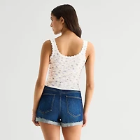 Arizona Womens Juniors Scoop Neck Sleeveless Tank Top