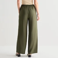 Liz Claiborne Womens Straight Mid Rise Pull-On Pant