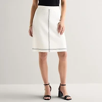 Liz Claiborne Womens Mid Rise Sweater A-Line Skirt