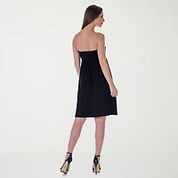24seven Comfort Apparel Womens Straight Neck Sleeveless Empire Waist Dress