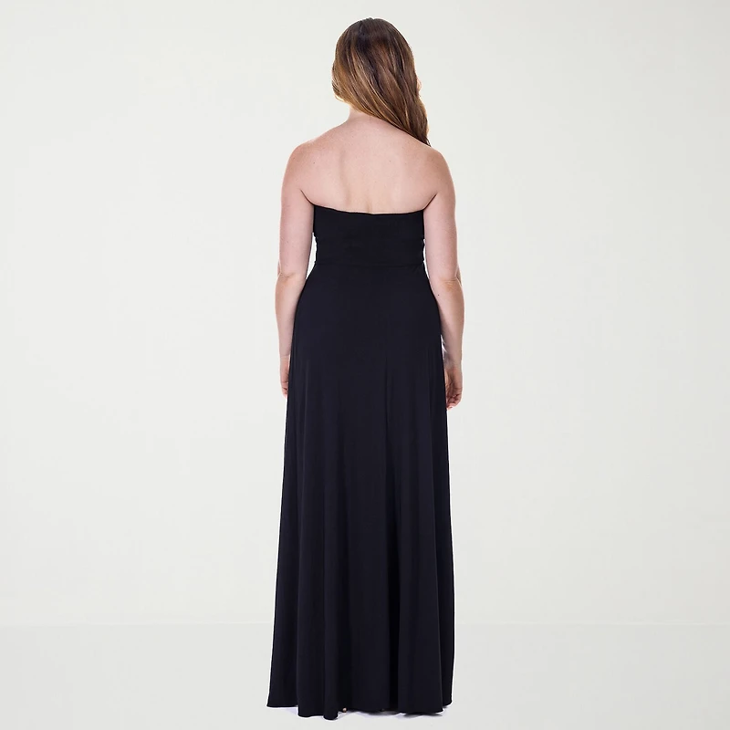 24seven Comfort Apparel Womens Straight Neck Sleeveless A-Line Dress