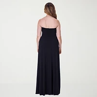 24seven Comfort Apparel Womens Straight Neck Sleeveless A-Line Dress