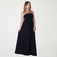 24seven Comfort Apparel Womens Straight Neck Sleeveless A-Line Dress