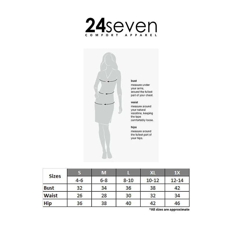 24seven Comfort Apparel Womens Straight Neck Sleeveless A-Line Dress