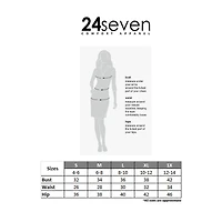 24seven Comfort Apparel Womens Midi V Neck Sleeveless Fit + Flare Dress