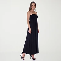 24seven Comfort Apparel Womens Straight Neck Sleeveless Maxi Dress
