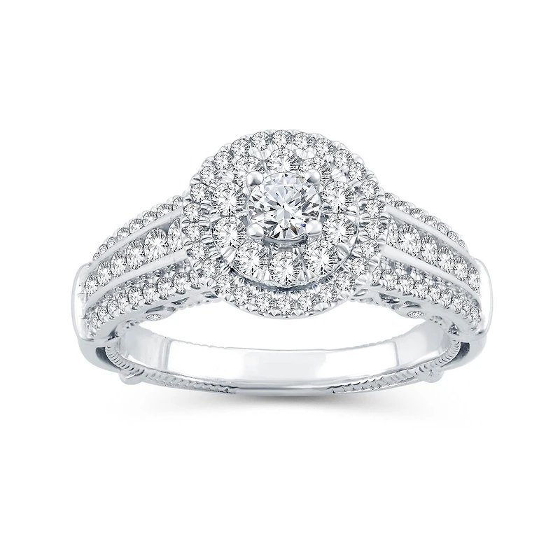 (I-J / I2-I3) Womens 1 CT. T.W. Natural Diamond 10K Gold Round Engagement Ring