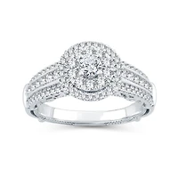 (I-J / I2-I3) Womens 1 CT. T.W. Natural Diamond 10K Gold Round Engagement Ring