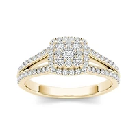 1/2 CT.T.W. Natural Diamond 10K Yellow Gold Engagement Ring
