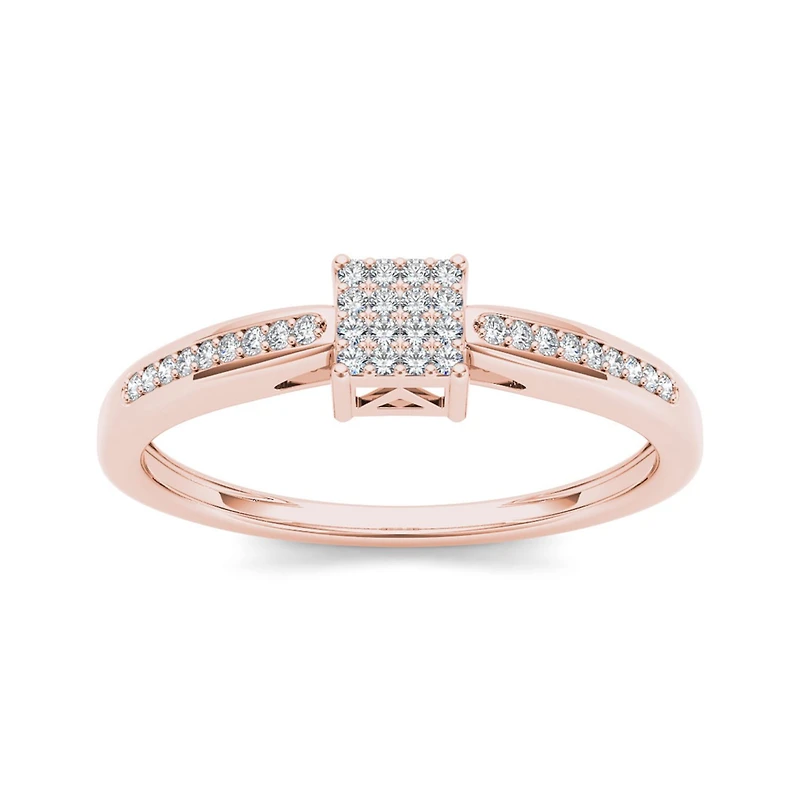 1/6 CT.T.W. Natural Diamond 10K Rose Gold Engagement Ring