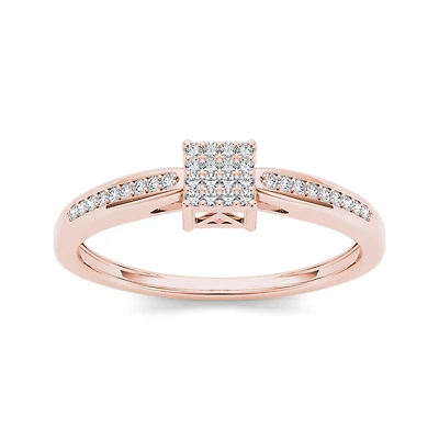 1/6 CT.T.W. Natural Diamond 10K Rose Gold Engagement Ring