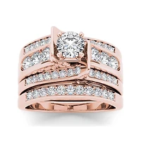 1 CT.T.W. Natural Diamond 14K Gold Bridal Set