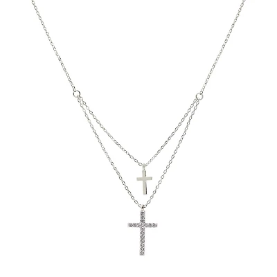 Sparkle Allure Womens Cubic Zirconia Pure Silver Over Brass 16 Inch Strand Necklace