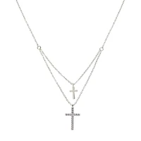 Sparkle Allure Womens Cubic Zirconia Pure Silver Over Brass 16 Inch Strand Necklace