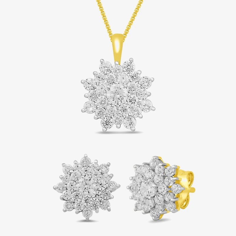 Womens 2 CT. T.W. Lab Grown White Diamond 10K Gold 2-pc. Jewelry Set