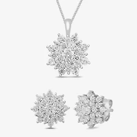 Womens 2 CT. T.W. Lab Grown White Diamond 10K Gold 2-pc. Jewelry Set