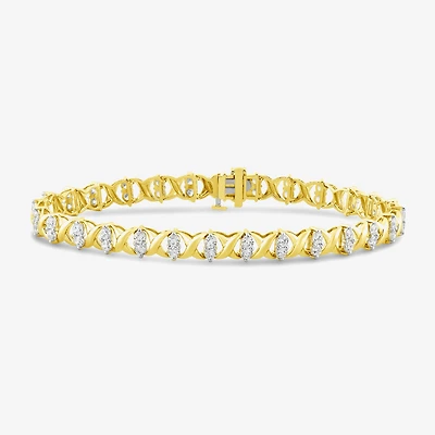 Womens 3 CT. T.W. Lab Grown White Diamond 10K Gold Tennis Bracelet