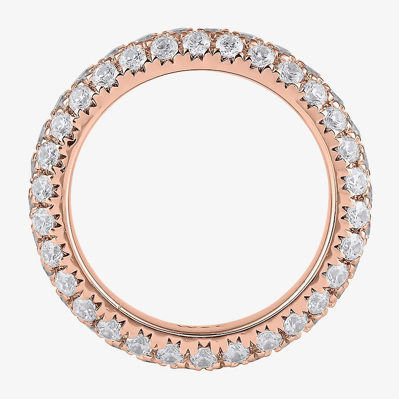 (F / Si2) Womens 6.5MM 3 CT. T.W. Lab Grown White Diamond 10K Gold Eternity Band