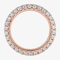 (F / Si2) Womens 6.5MM 3 CT. T.W. Lab Grown White Diamond 10K Gold Eternity Band