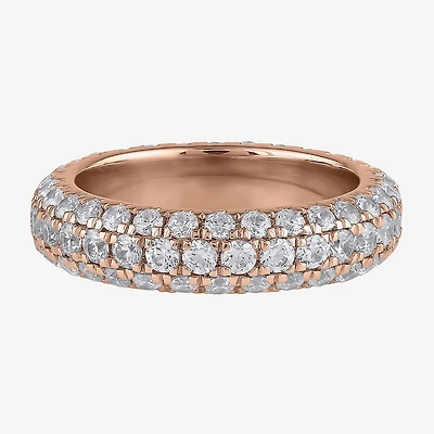 (F / Si2) Womens 6.5MM 3 CT. T.W. Lab Grown White Diamond 10K Gold Eternity Band