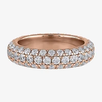 (F / Si2) Womens 6.5MM 3 CT. T.W. Lab Grown White Diamond 10K Gold Eternity Band