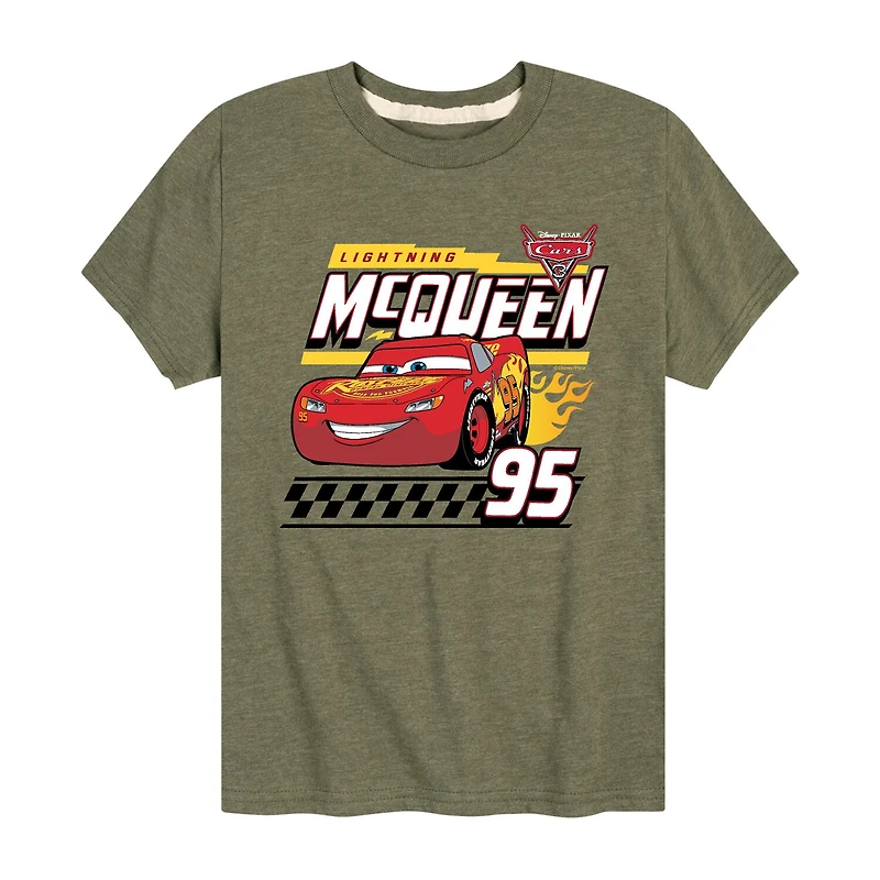 Disney Collection Little & Big Kid Boys Crew Neck Short Sleeve Regular Fit Cars Graphic T-Shirt