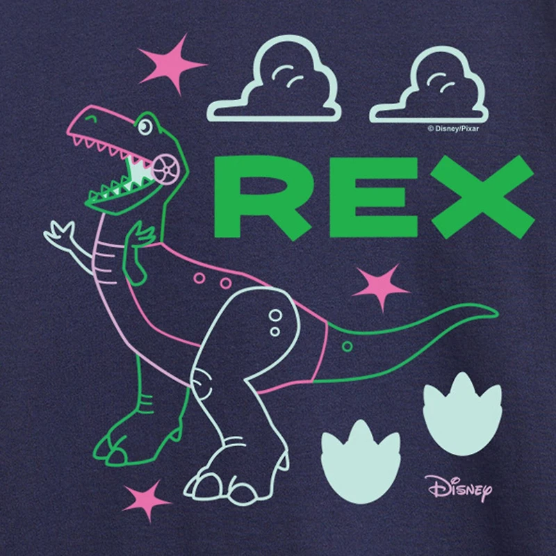 Disney Collection Little & Big Kid Boys Crew Neck Long Sleeve Regular Fit Rex Toy Story Graphic T-Shirt