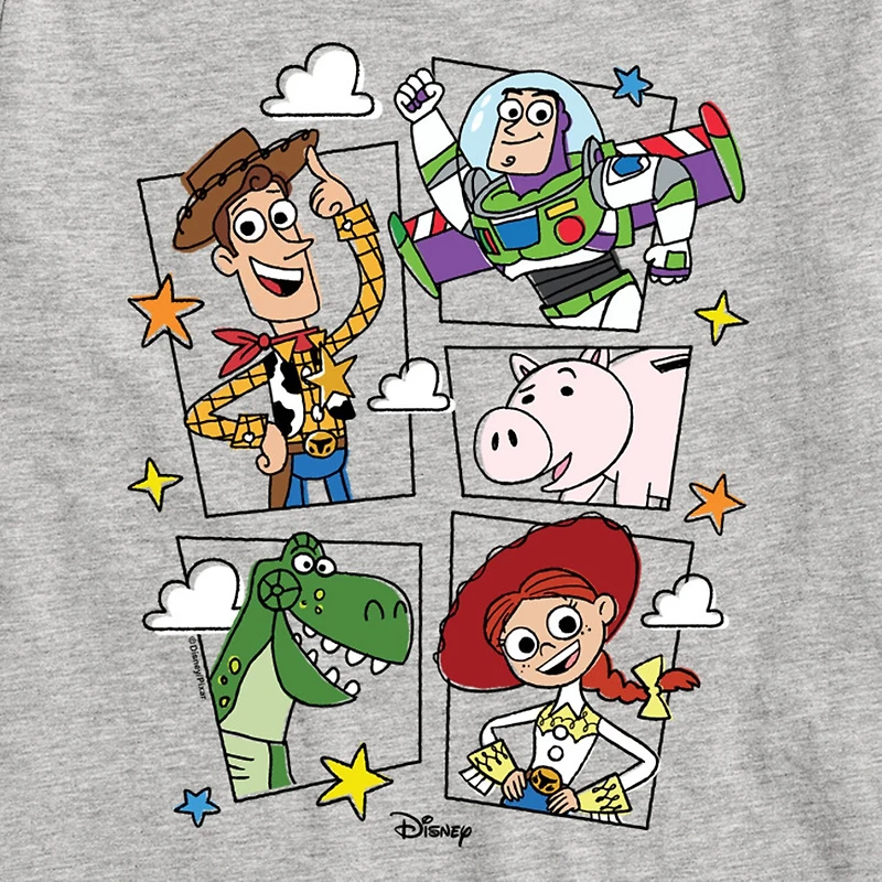 Disney Collection Little & Big Kid Boys Crew Neck Short Sleeve Regular Fit Buzz Lightyear Jessie Rex Graphic T-Shirt