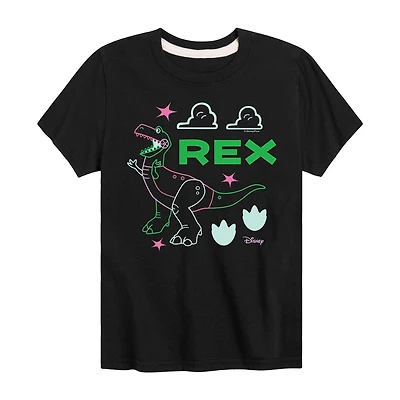 Disney Collection Little & Big Kid Boys Crew Neck Short Sleeve Regular Fit Rex Toy Story Graphic T-Shirt