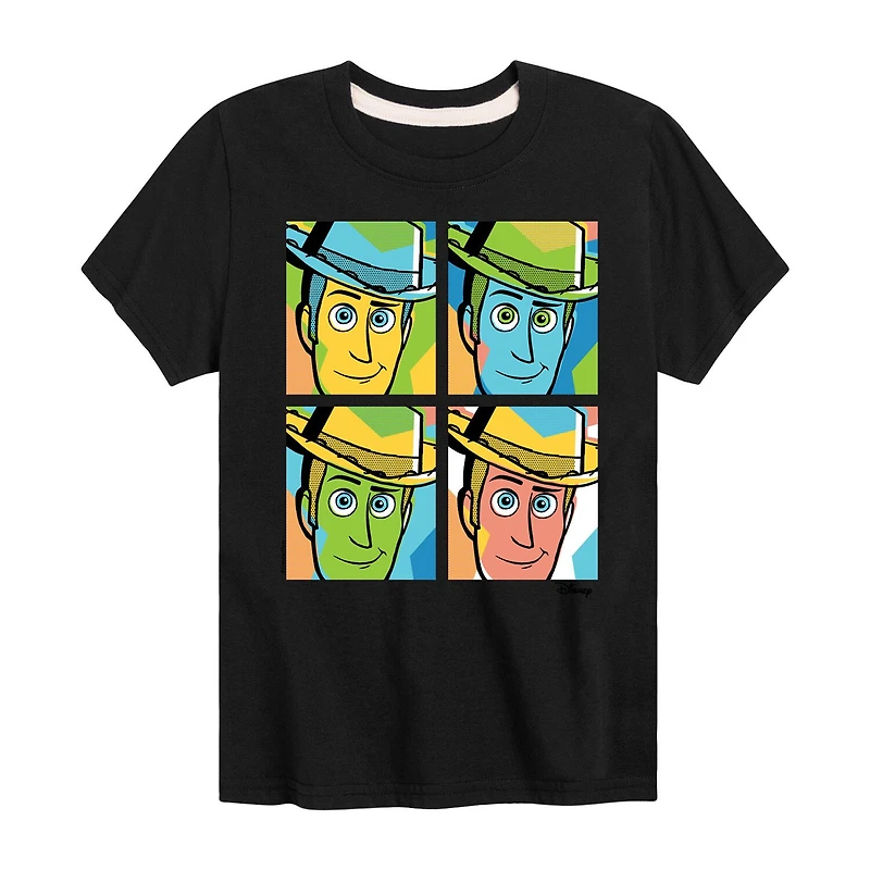 Disney Collection Little & Big Kid Boys Crew Neck Short Sleeve Regular Fit Woody Toy Story Graphic T-Shirt