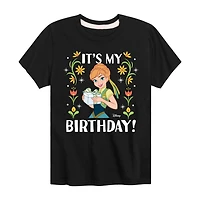 Disney Collection Little & Big Kid Girls Crew Neck Short Sleeve Regular Fit Frozen Graphic T-Shirt