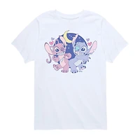 Disney Collection Little & Big Kid Girls Crew Neck Short Sleeve Regular Fit Lilo Stitch Graphic T-Shirt
