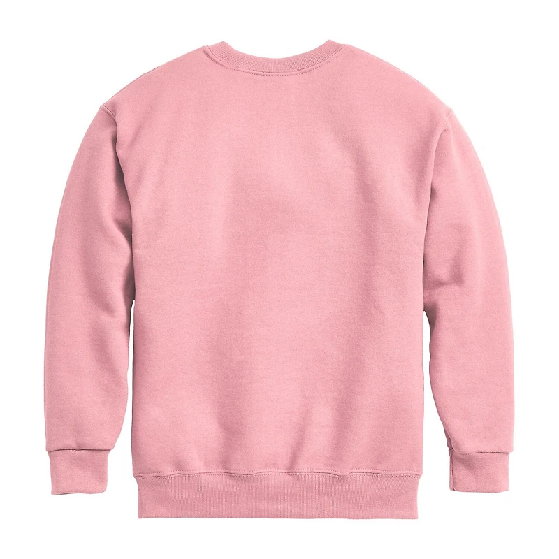 Disney Collection Little & Big Kid Girls Crew Neck Long Sleeve Lilo Stitch Sweatshirt