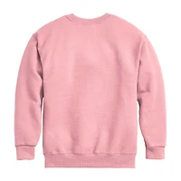 Disney Collection Little & Big Kid Girls Crew Neck Long Sleeve Lilo Stitch Sweatshirt