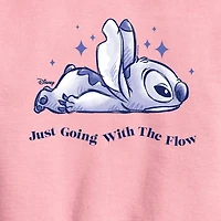 Disney Collection Little & Big Kid Girls Crew Neck Long Sleeve Lilo Stitch Sweatshirt