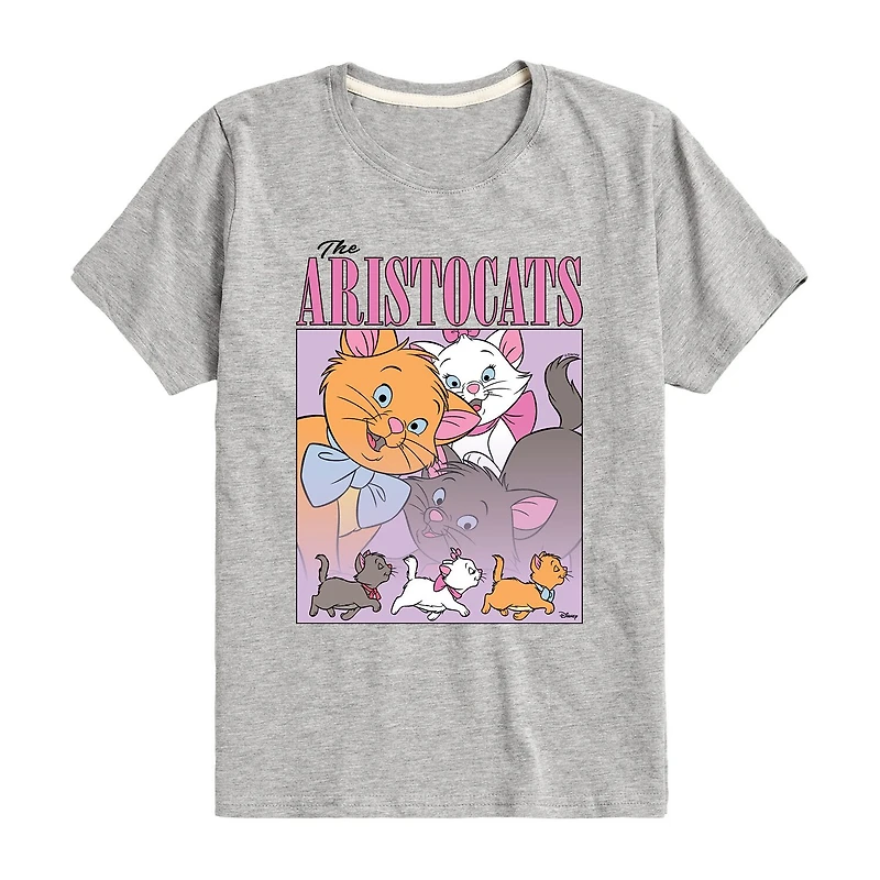 Disney Collection Little & Big Kid Girls Crew Neck Short Sleeve Regular Fit The Aristocats Graphic T-Shirt