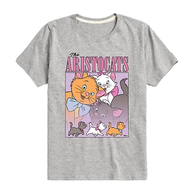 Disney Collection Little & Big Kid Girls Crew Neck Short Sleeve Regular Fit The Aristocats Graphic T-Shirt